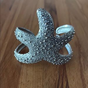 Silver Starfish Cuff Bracelet